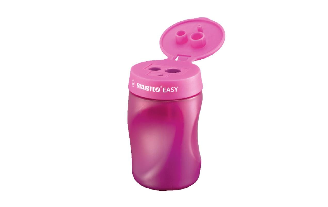 STABILO Dreifach-Spitzdose – für Rechtshänder – Kunststoff – Pink – Kindersicherung