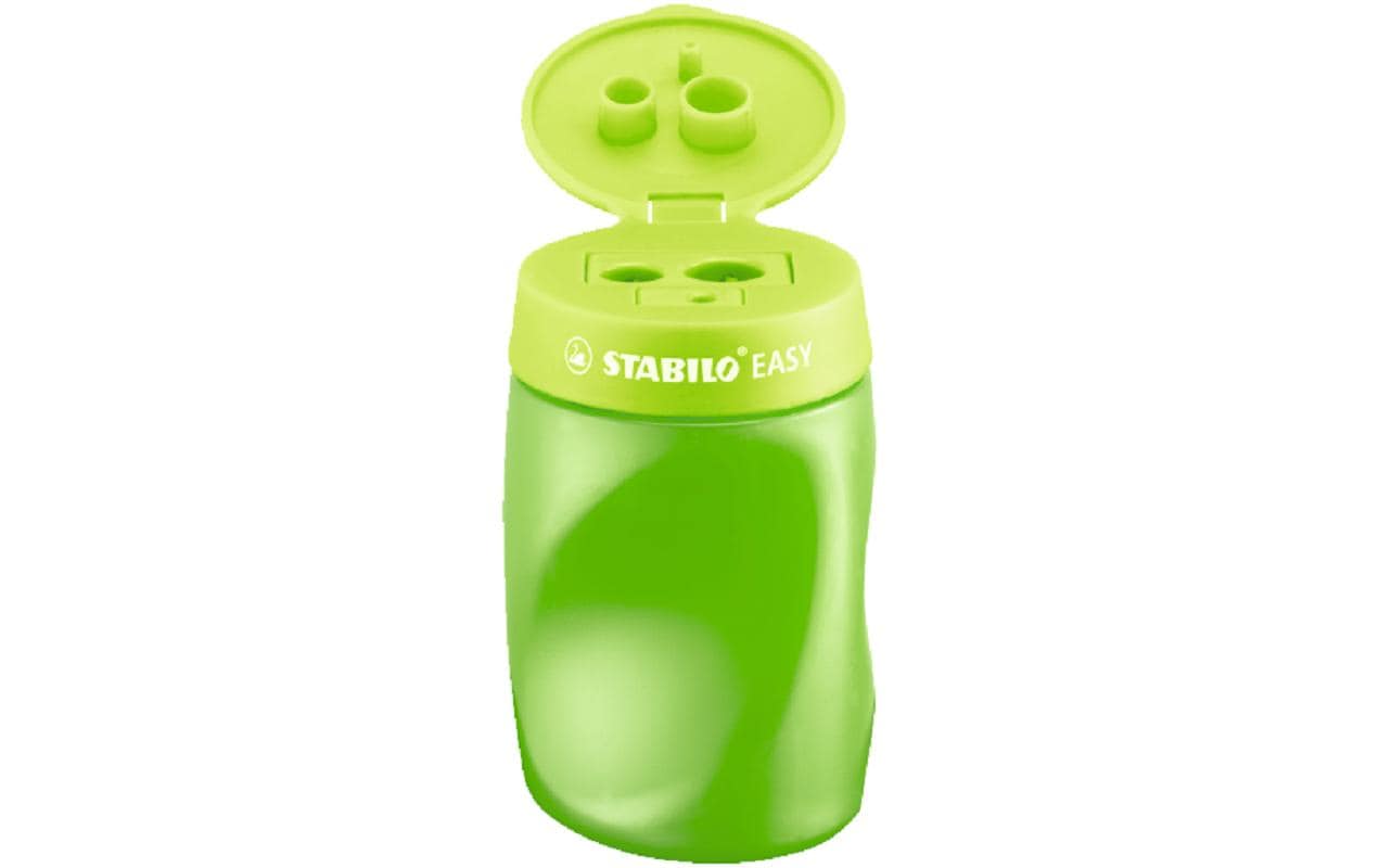 STABILO EASYsharpener Dreifach-Spitzdose – für 3 Minendurchmesser – Kunststoff – Grün – verschliessbarer Deckel