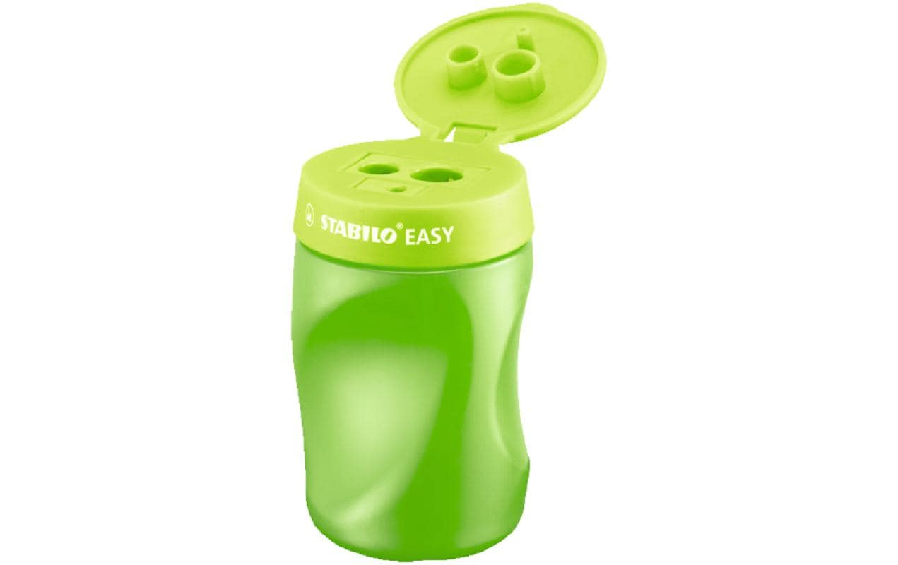 STABILO EASYsharpener Dreifach-Spitzdose – für 3 Minendurchmesser – Kunststoff – Grün – verschliessbarer Deckel