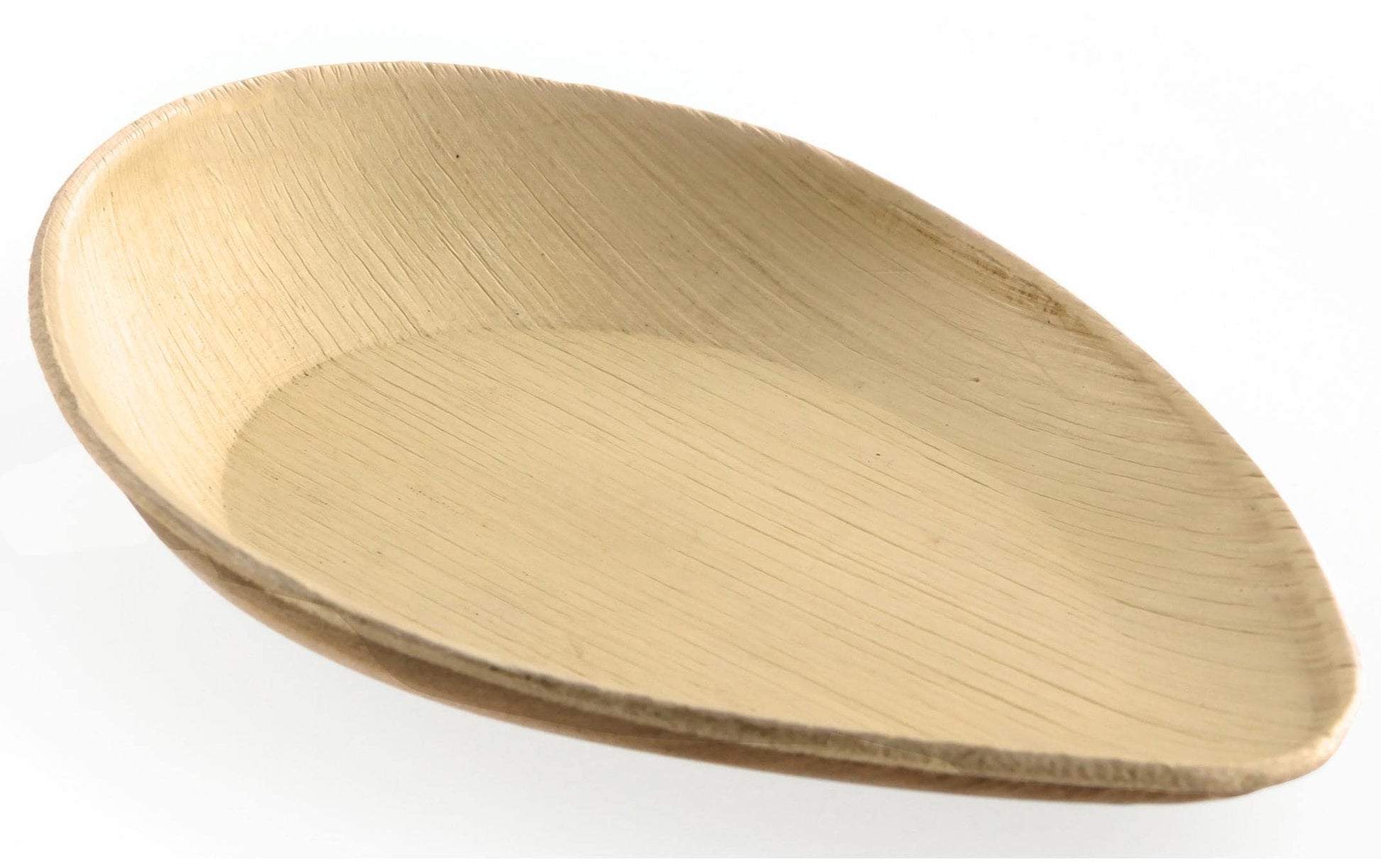 Sier Disposables Dekorativer Teller Palmblatt, oval – 11 × 7 cm – beige – 20 Stk.