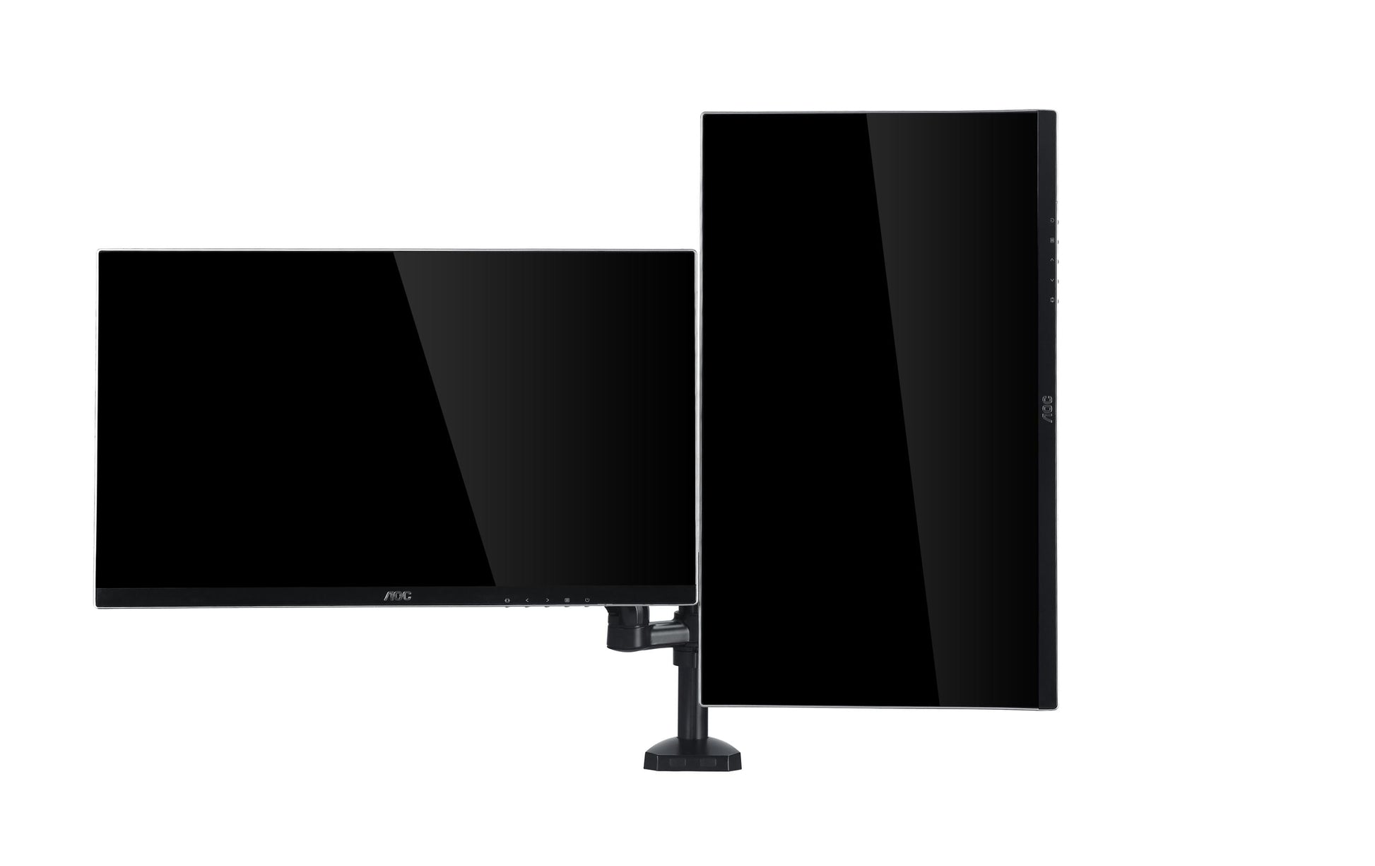 AOC AD110D0 – Tischhalterung, Dual, Tischklemme/Tischdurchführung, bis 27", VESA 100 × 100 mm, 9 kg, Schwarz