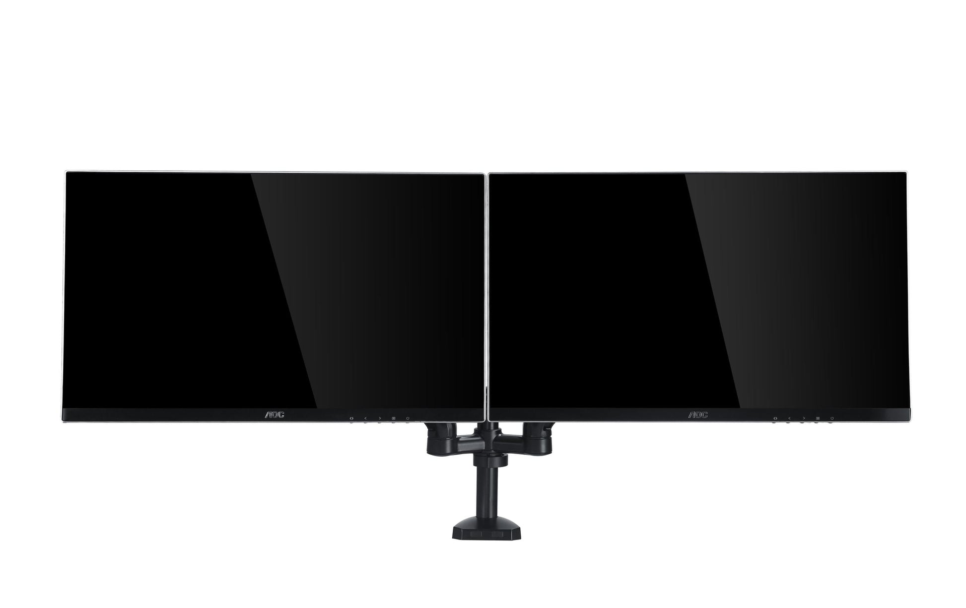 AOC AD110D0 – Tischhalterung, Dual, Tischklemme/Tischdurchführung, bis 27", VESA 100 × 100 mm, 9 kg, Schwarz
