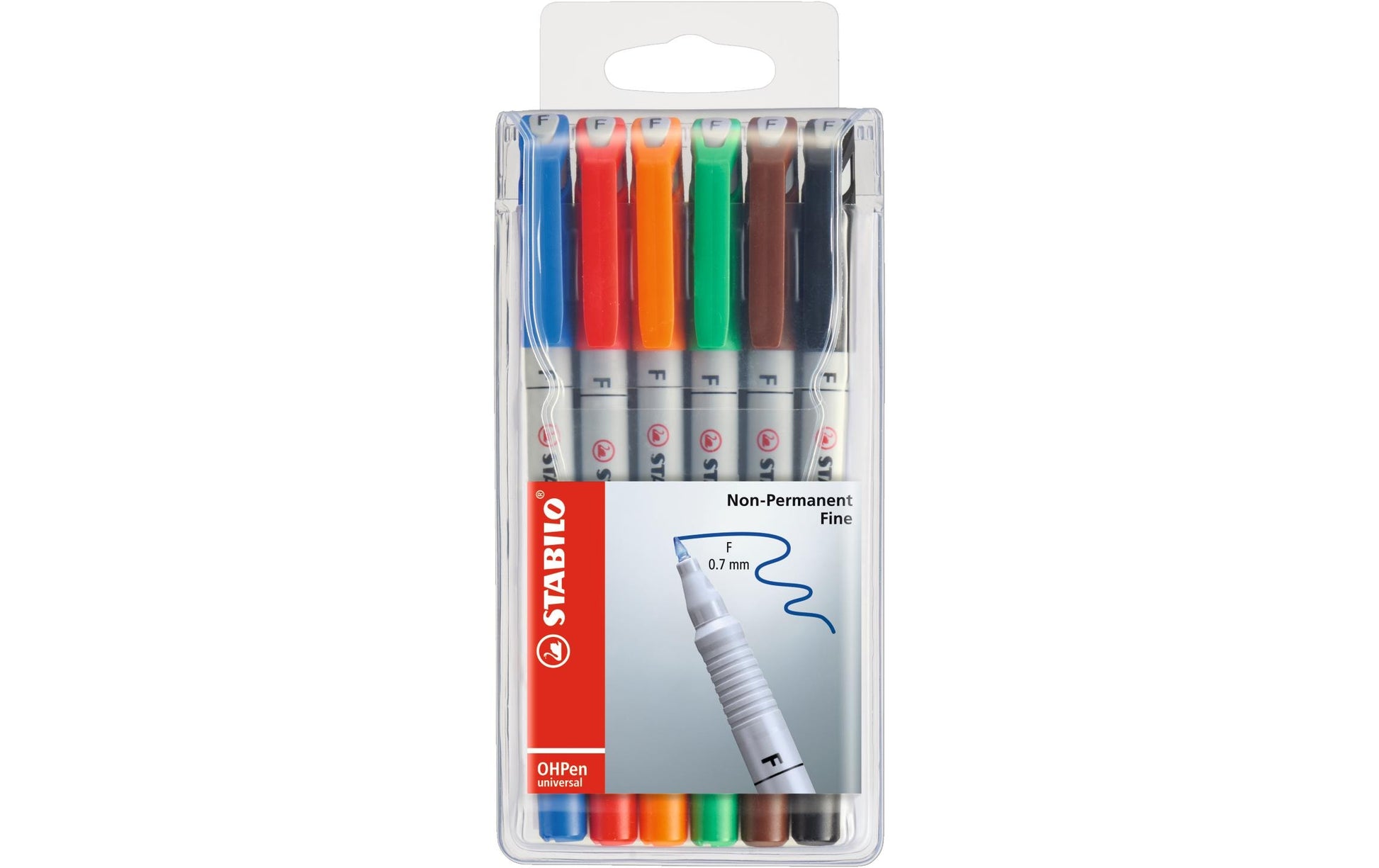 STABILO Non-Permanent-Marker – fein 0,7 mm – sortiert – 6er-Set – trocken abwischbar