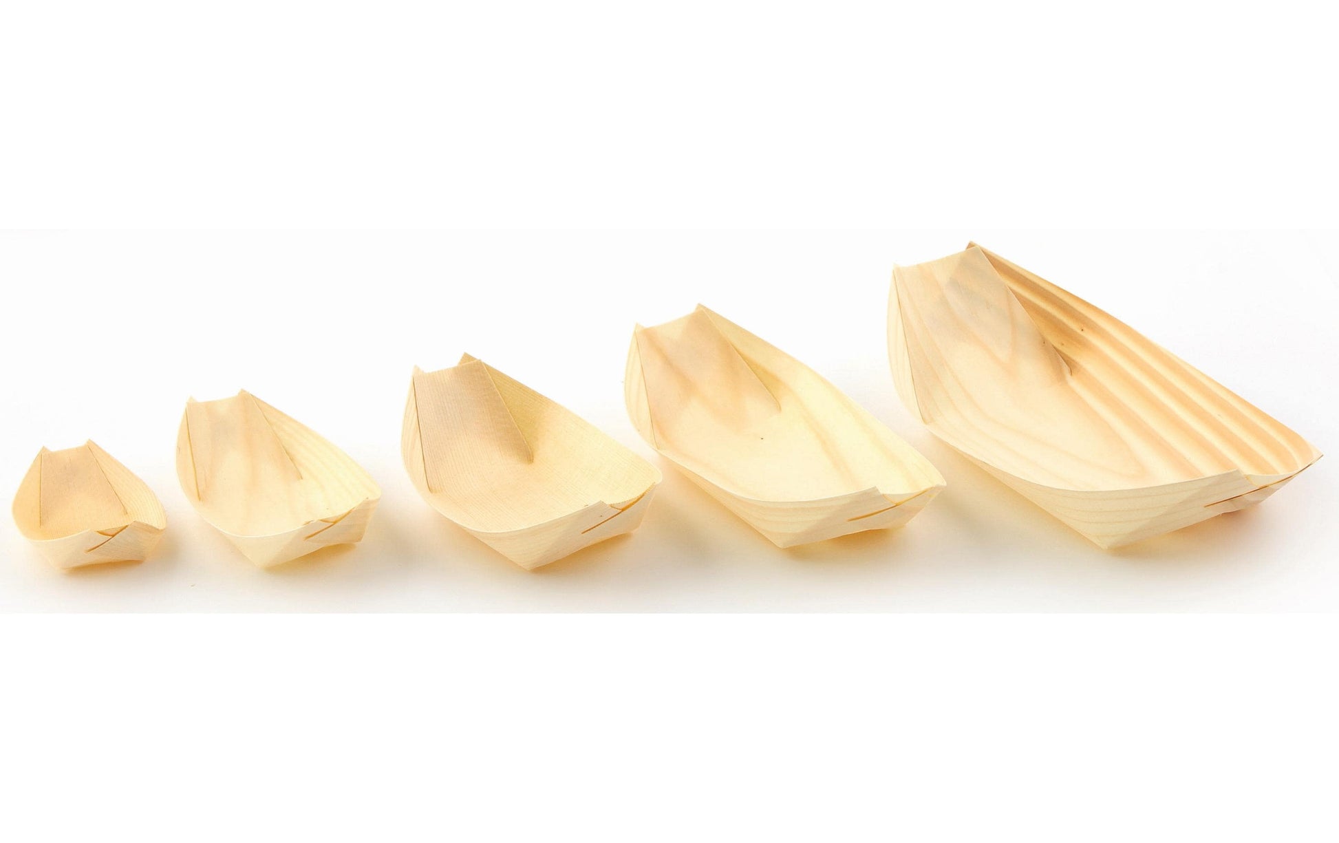 Sier Disposables Sier Fingerfood-Schale, Holz (Kiefer) – 17 × 8,5 cm – FSC – 50 Stk.