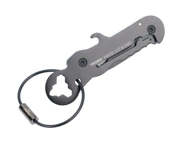 TROIKA Mini-Werkzeug – Parcel Cut & Cart, Multitool, 9 Funktionen