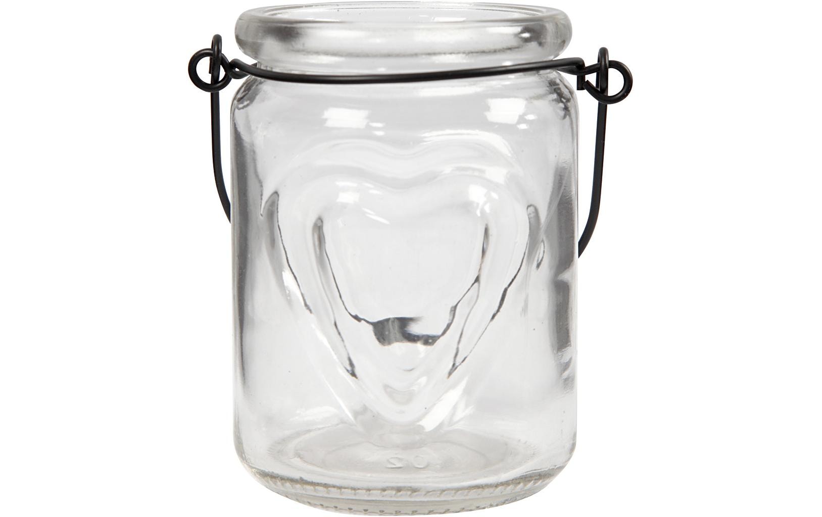 Creativ Company Kerzenglas – Glas, Transparent – Ø 9 × 9,5 cm – 2-teilig