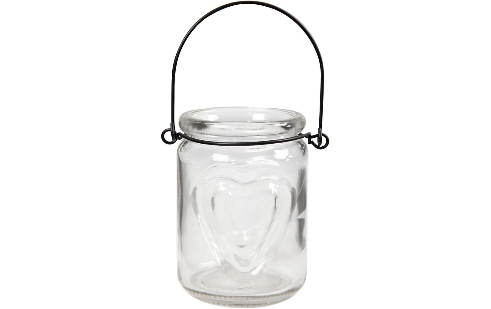 Creativ Company Kerzenglas – Glas, Transparent – Ø 9 × 9,5 cm – 2-teilig