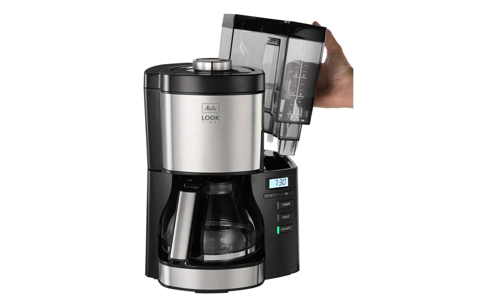 Melitta Look Timer 1025-08 Filterkaffeemaschine – 10 Tassen, 1,25 l, Schwarz