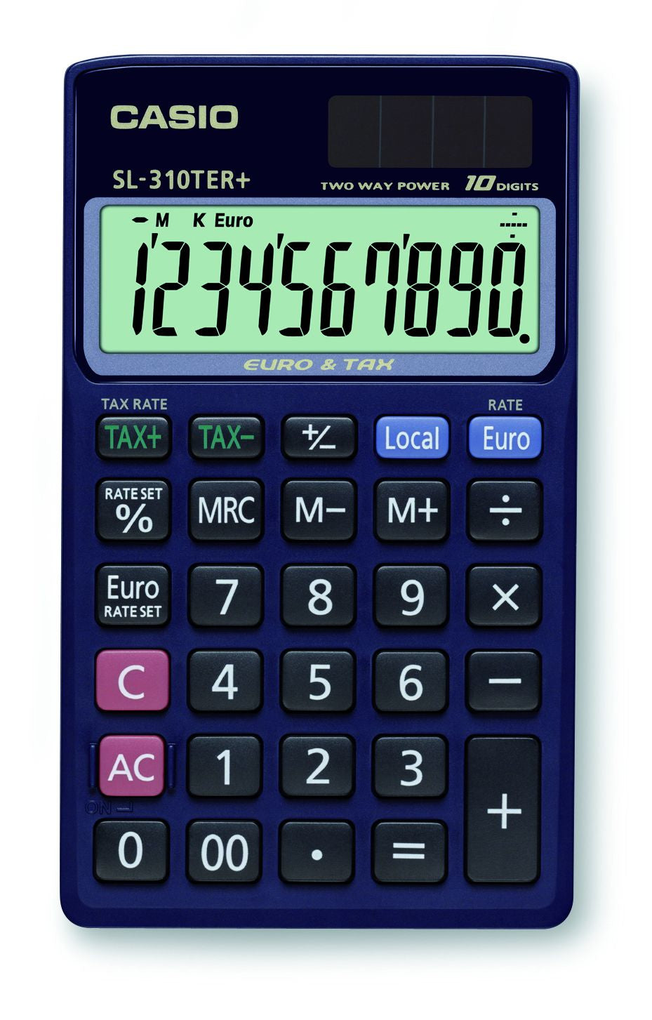 Casio Taschenrechner SL-310TER – 10-stellig – Solar/Batterie – Blau