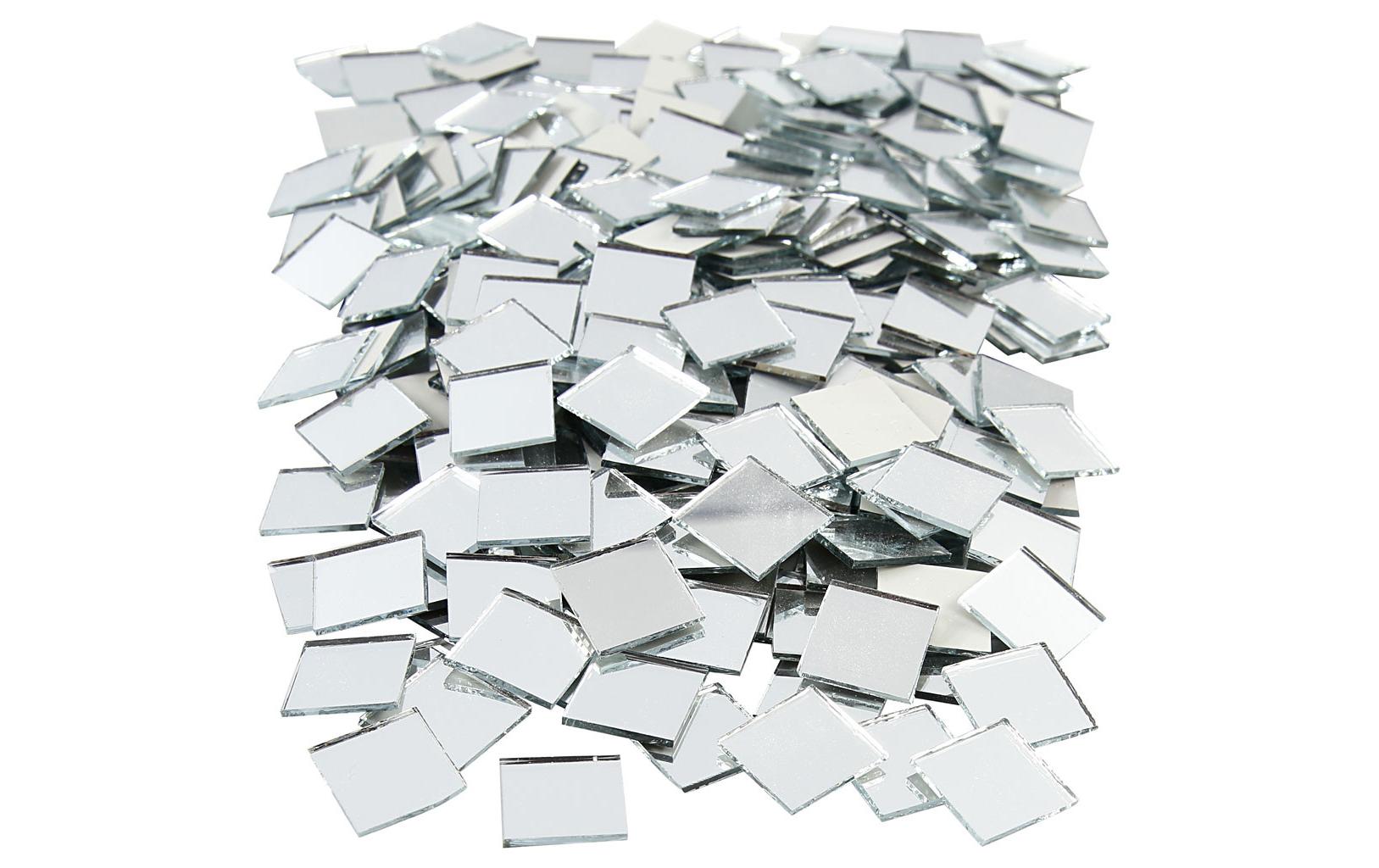 Creativ Company Dekosteine, Glas, Spiegel, 16 × 16 × 2 mm, 500 Stk., 52279