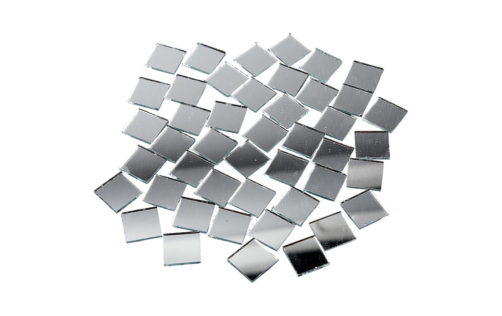 Creativ Company Dekosteine, Glas, Spiegel, 16 × 16 × 2 mm, 500 Stk., 52279