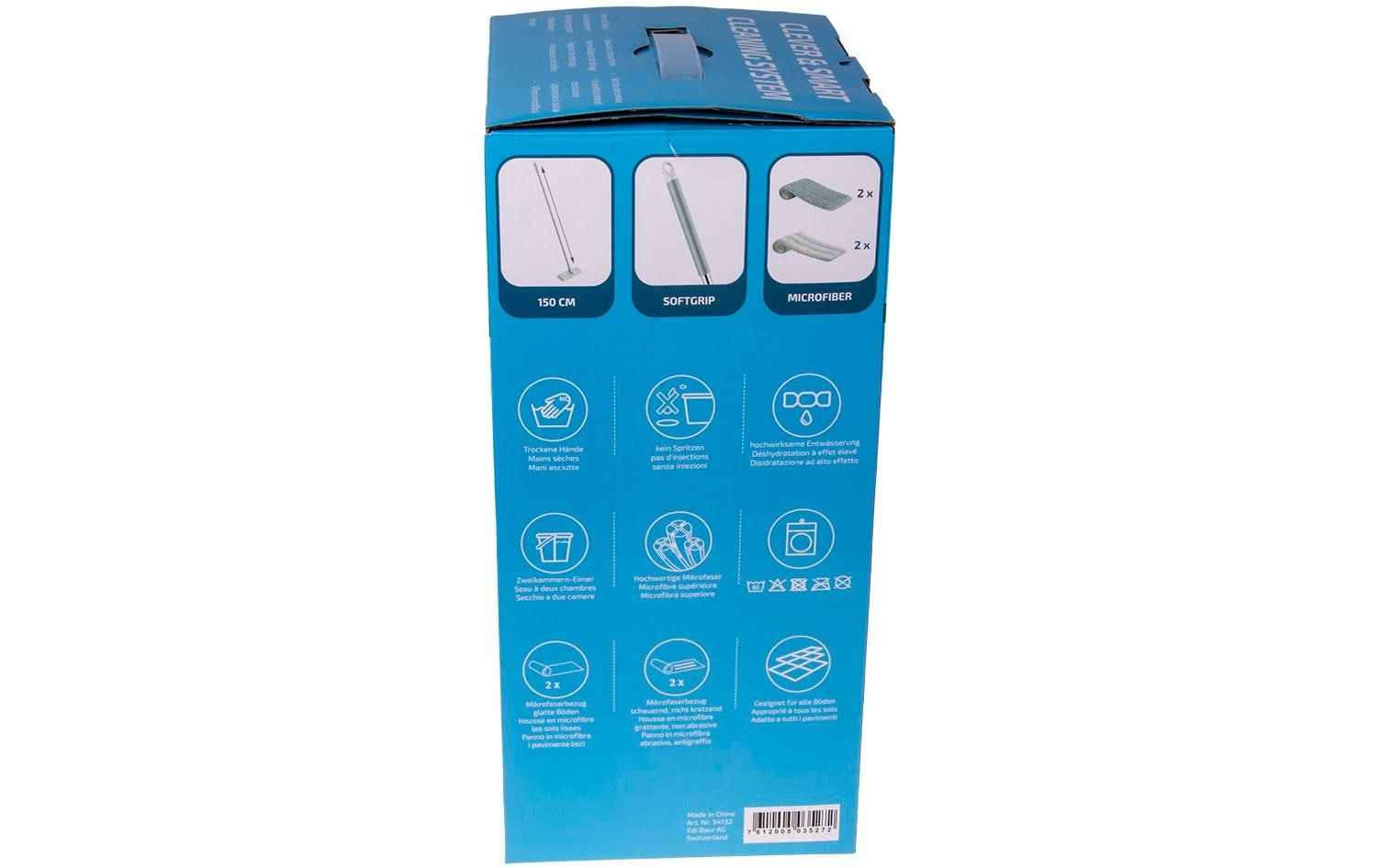 Edi Baur Clever & Smart – Wischmopp-Set – Wischbreite 12 cm, Grau