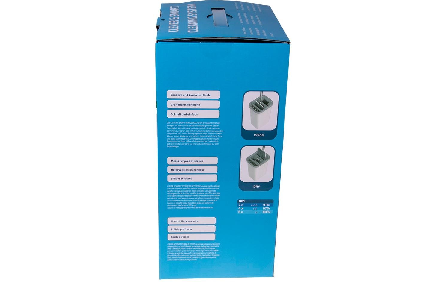 Edi Baur Clever & Smart – Wischmopp-Set – Wischbreite 12 cm, Grau