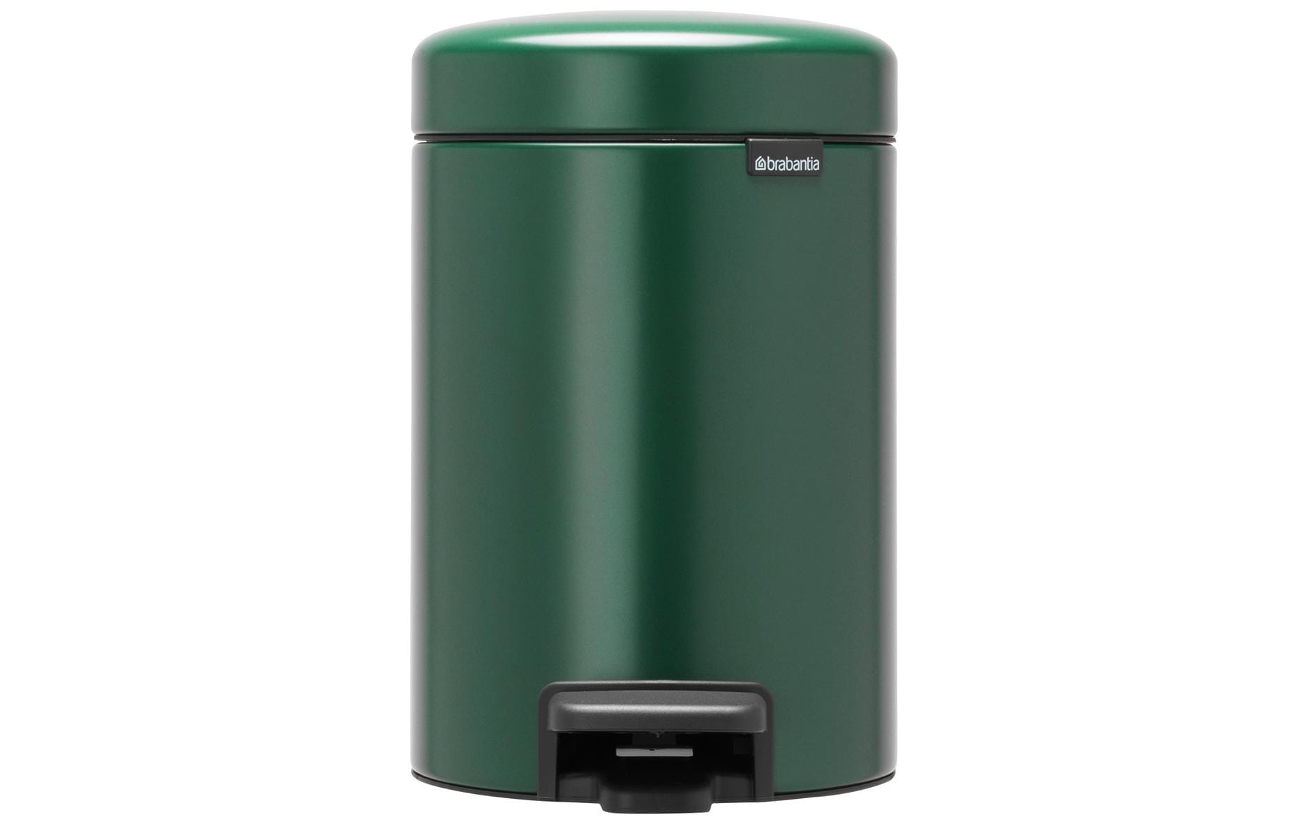 Brabantia NewIcon Treteimer – 3 l – Kunststoff, rund – dunkelgrün – Soft-Close