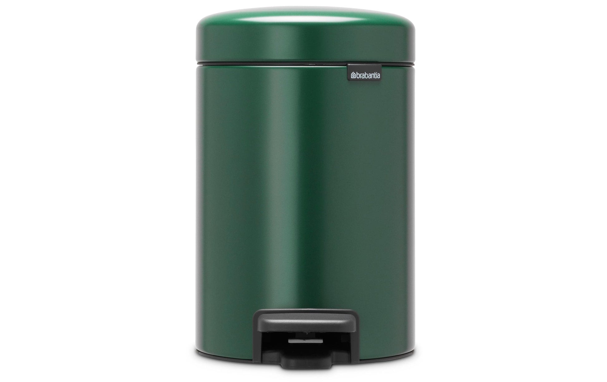 Brabantia NewIcon Treteimer – 3 l – Kunststoff, rund – dunkelgrün – Soft-Close