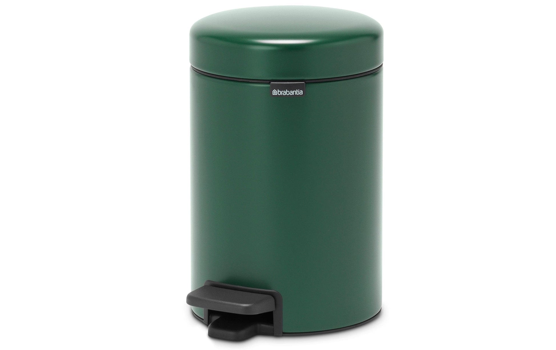 Brabantia NewIcon Treteimer – 3 l – Kunststoff, rund – dunkelgrün – Soft-Close