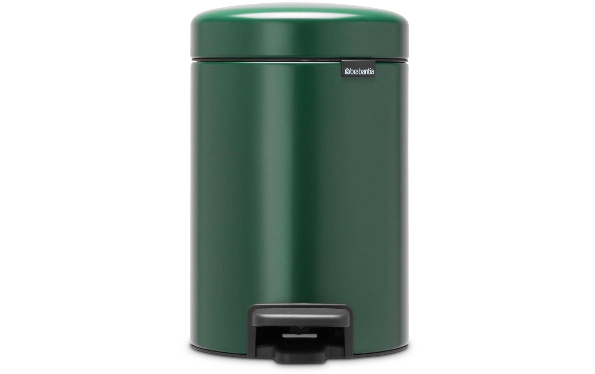 Brabantia NewIcon Treteimer – 3 l – Kunststoff, rund – dunkelgrün – Soft-Close