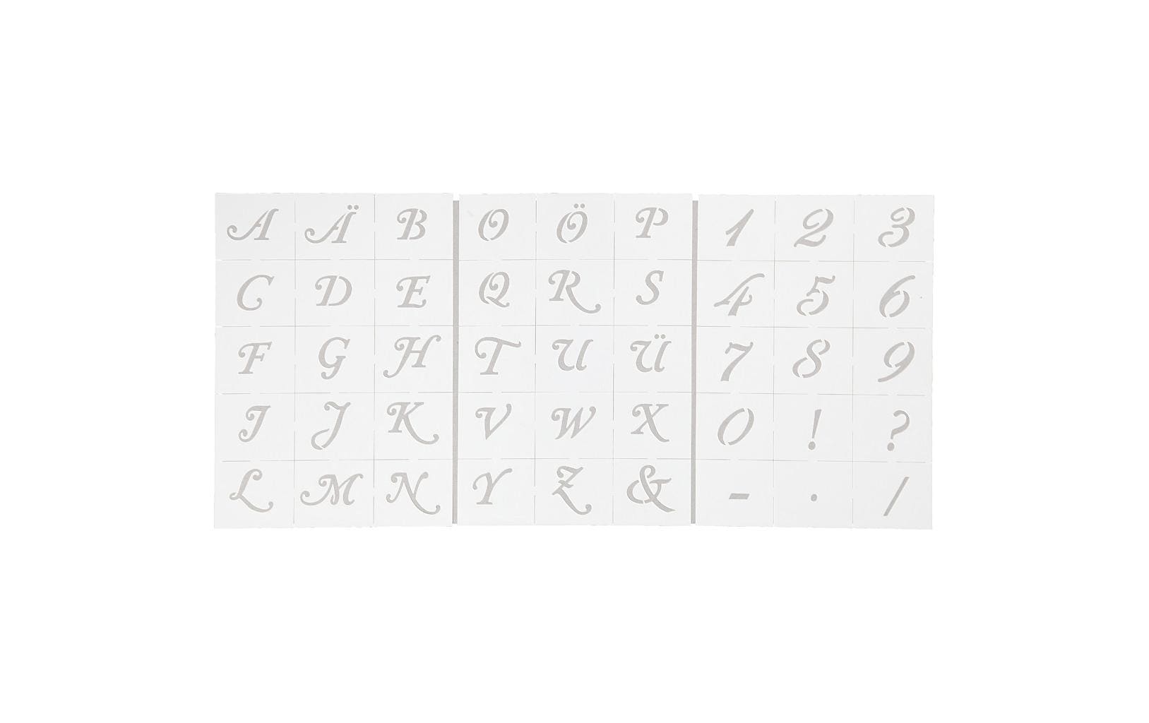 Creativ Company Schriftschablone, A5, 3er-Set, Weiss