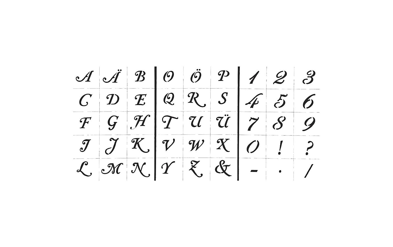 Creativ Company Schriftschablone, A5, 3er-Set, Weiss