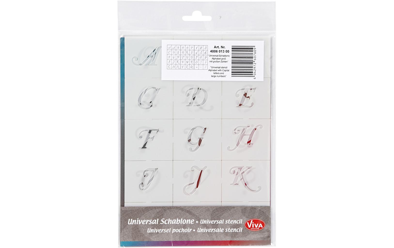 Creativ Company Schriftschablone, A5, 3er-Set, Weiss