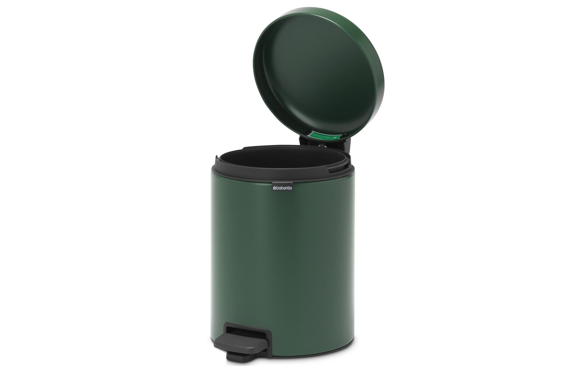 Brabantia Treteimer – 5 l – Edelstahl, rund – Grün – Soft-Close