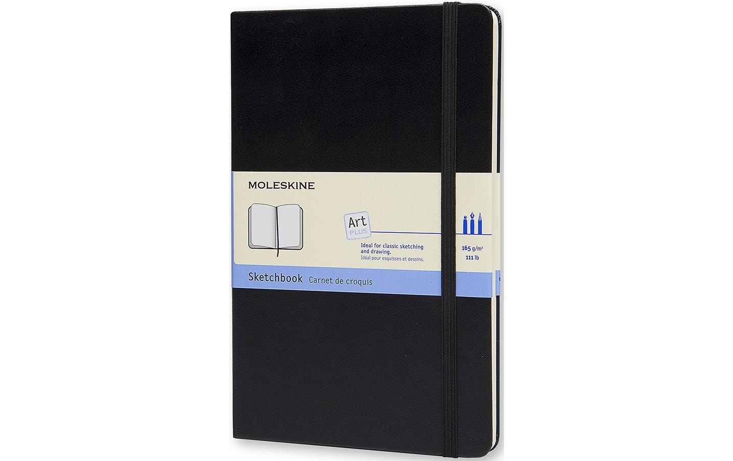 Moleskine Skizzenbuch A5 – Blanko, 165 g/m², Hardcover, Fadenbindung, Schwarz, 104 Seiten