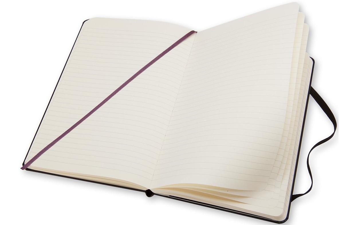 Moleskine Notizbuch, A5, liniert, Fadenheftung, Hardcover, 240 Seiten, 70 g/m² – schwarz