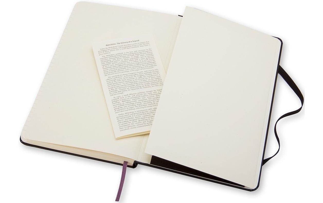 Moleskine Notizbuch, A5, liniert, Fadenheftung, Hardcover, 240 Seiten, 70 g/m² – schwarz