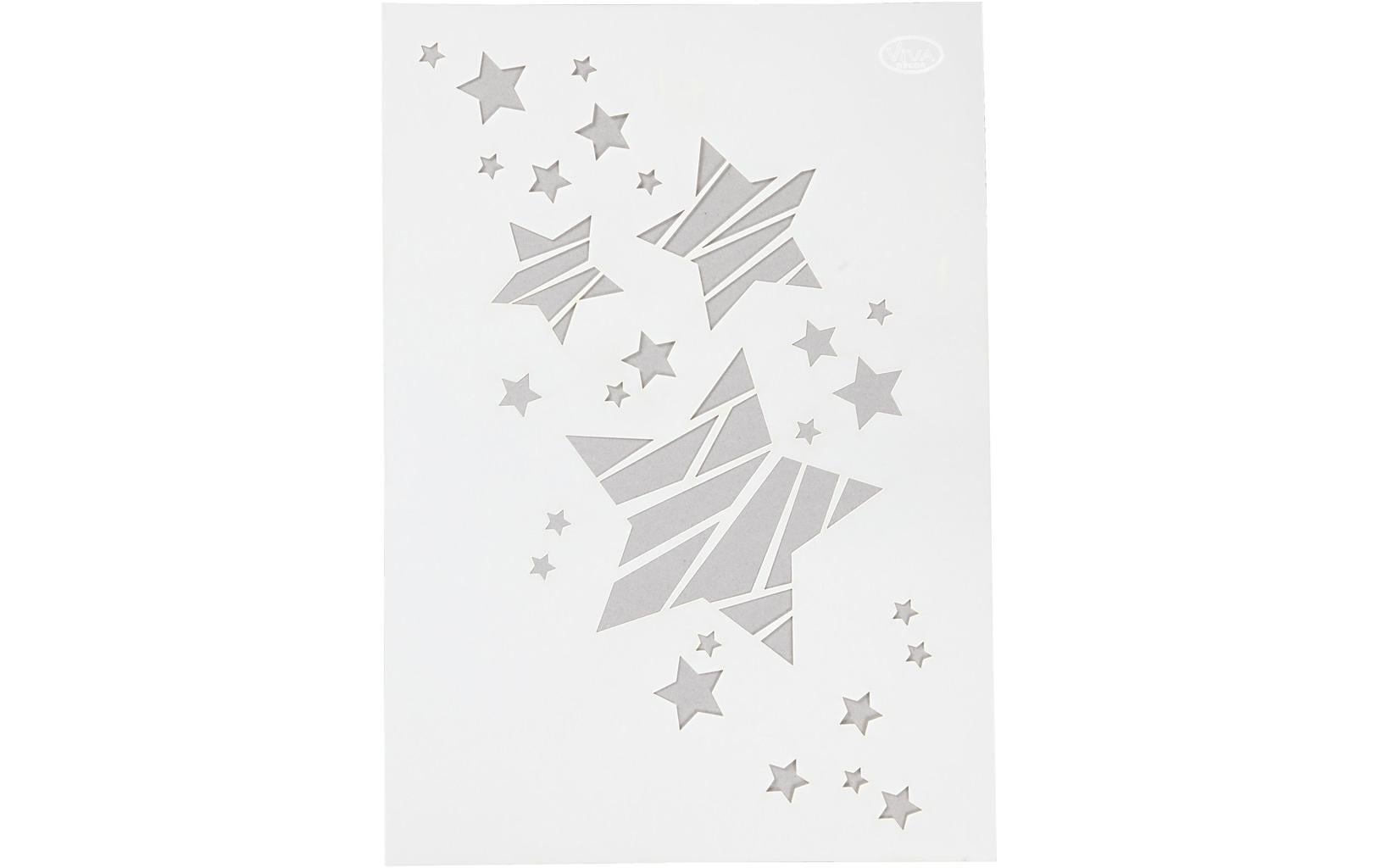 Creativ Company Malschablone Sterne – 21 × 30 cm – weiss