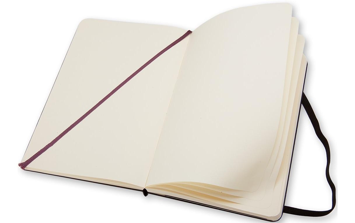 Moleskine Notizbuch A5, blanko, Fadenheftung, Hardcover, 240 Seiten, 70 g/m² – schwarz