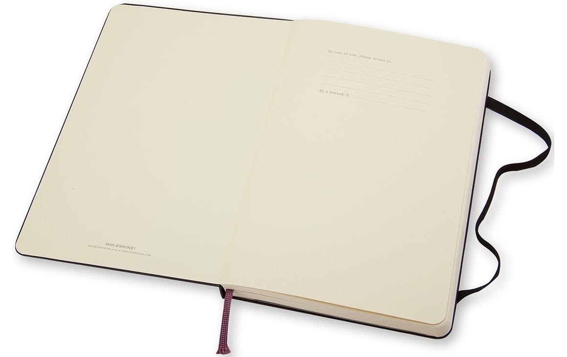 Moleskine Notizbuch A5, blanko, Fadenheftung, Hardcover, 240 Seiten, 70 g/m² – schwarz