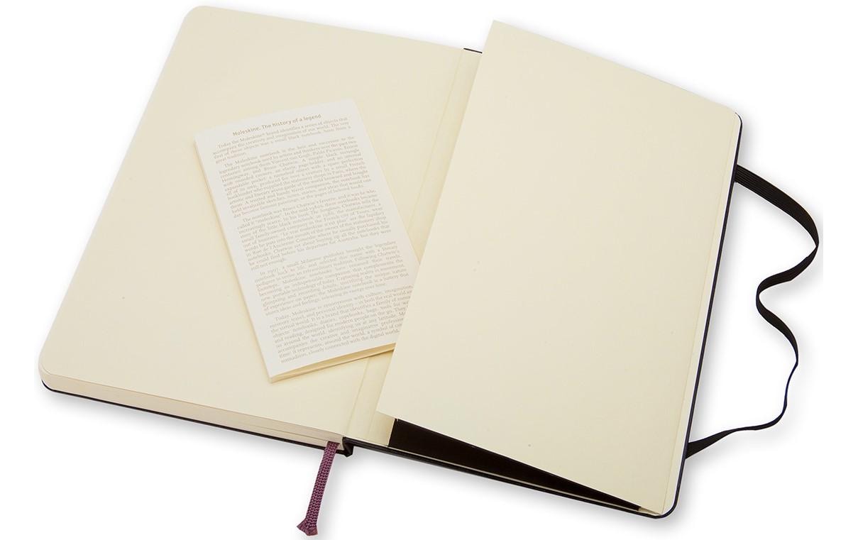 Moleskine Notizbuch A5, blanko, Fadenheftung, Hardcover, 240 Seiten, 70 g/m² – schwarz