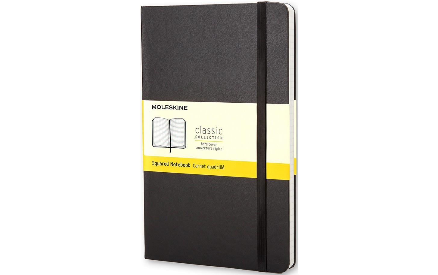 Moleskine Notizbuch – A5 – liniert – 70 g/m² – Hardcover, Gummiband, Tasche, Schwarz