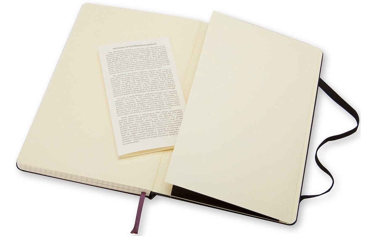 Moleskine Notizbuch – A5 – liniert – 70 g/m² – Hardcover, Gummiband, Tasche, Schwarz