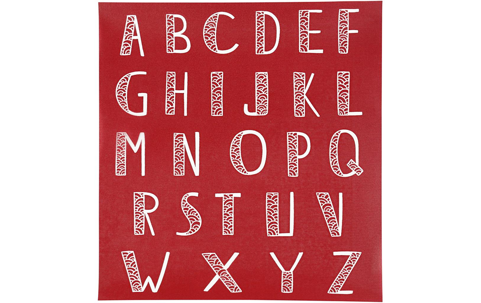 Creativ Company Schablone – Buchstaben – 200 × 220 mm – Rot – 1 Stück