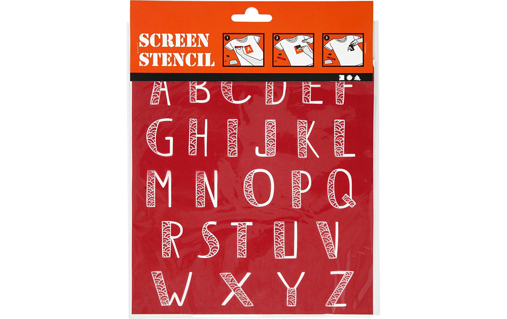 Creativ Company Schablone – Buchstaben – 200 × 220 mm – Rot – 1 Stück