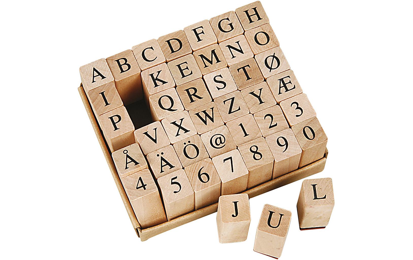 Creativ Company Stempel-Set – Buchstaben – 42 Stempel – Holz
