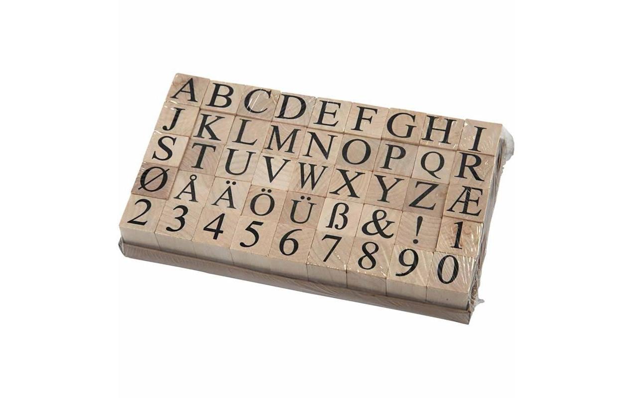 Creativ Company Stempel-Set – Buchstaben – 45 Stempel – Holz – 20 × 20 × 15 mm
