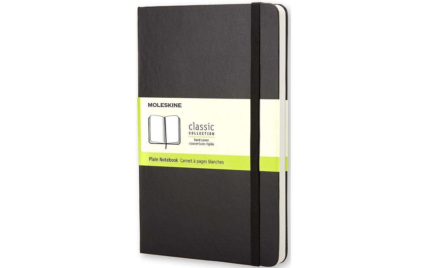 Moleskine Notizbuch, A6, blanko, Fadenheftung, Hardcover, 192 Seiten, 70 g/m² – schwarz