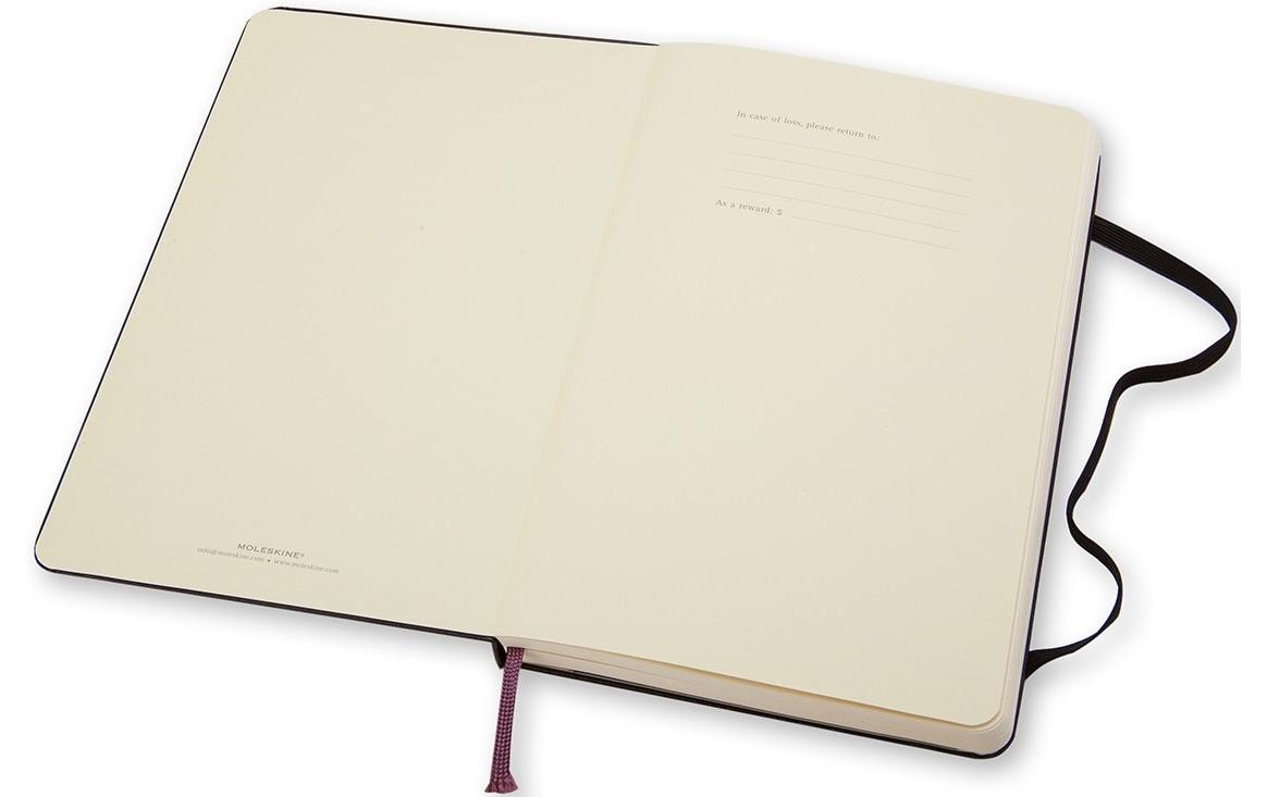 Moleskine Notizbuch, A6, blanko, Fadenheftung, Hardcover, 192 Seiten, 70 g/m² – schwarz