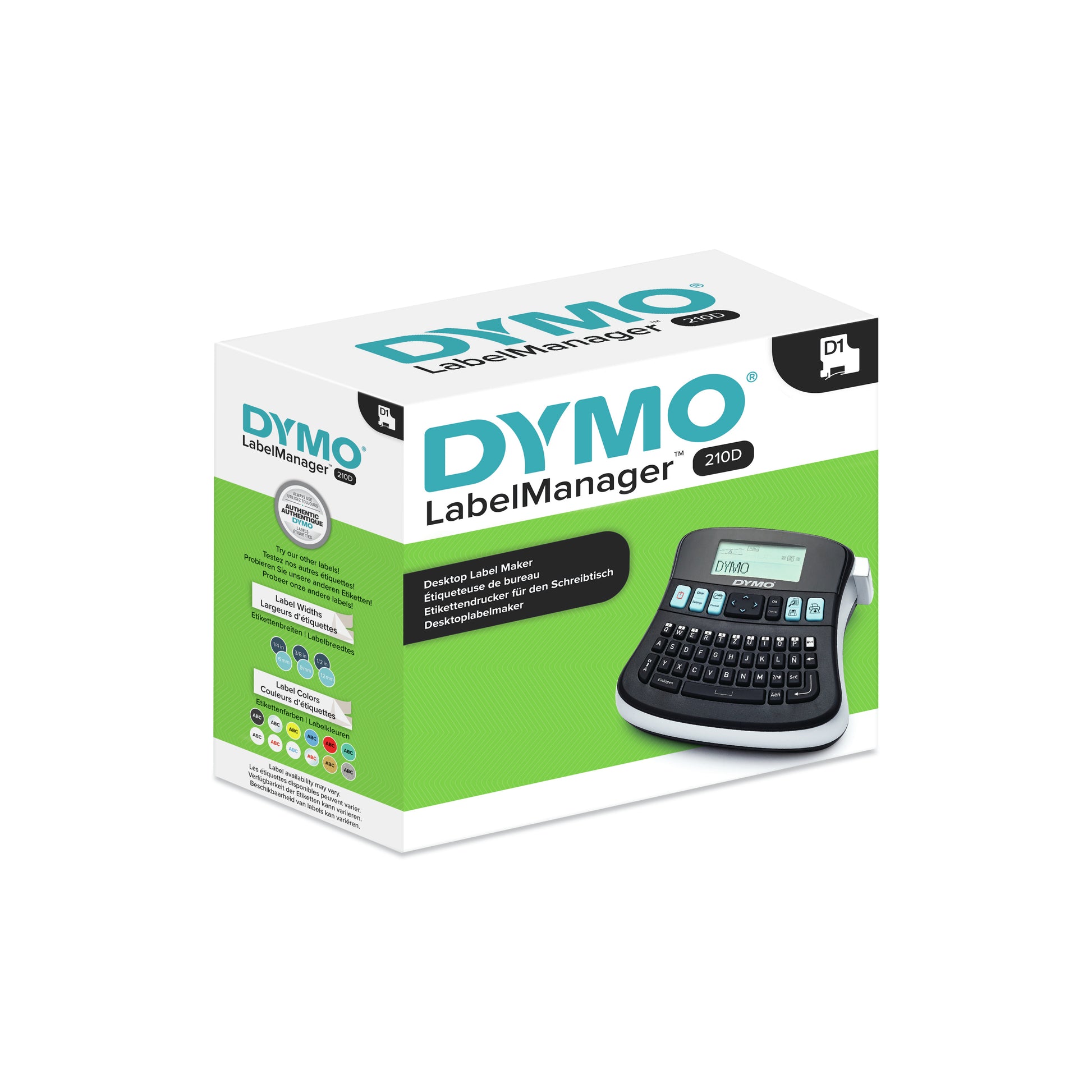 DYMO LabelManager 210D+ – Beschriftungsgerät für D1-Bänder bis 12 mm, Grafikdisplay