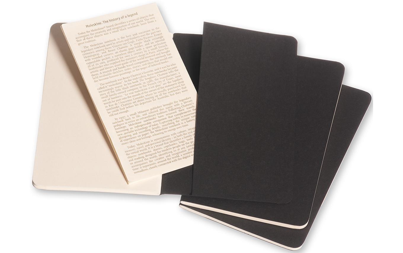 Moleskine Cahier Notizheft – 90 × 140 mm – blanko – 64 Blatt – 70 g/m² – Hardcover, schwarz