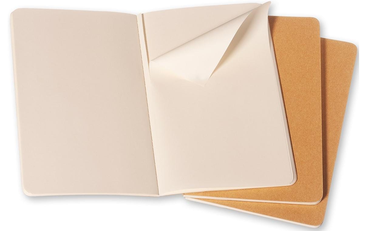 Moleskine Notizbuch, A5, blanko, Fadenheftung, Hardcover, 80 Seiten, 70 g/m² – braun