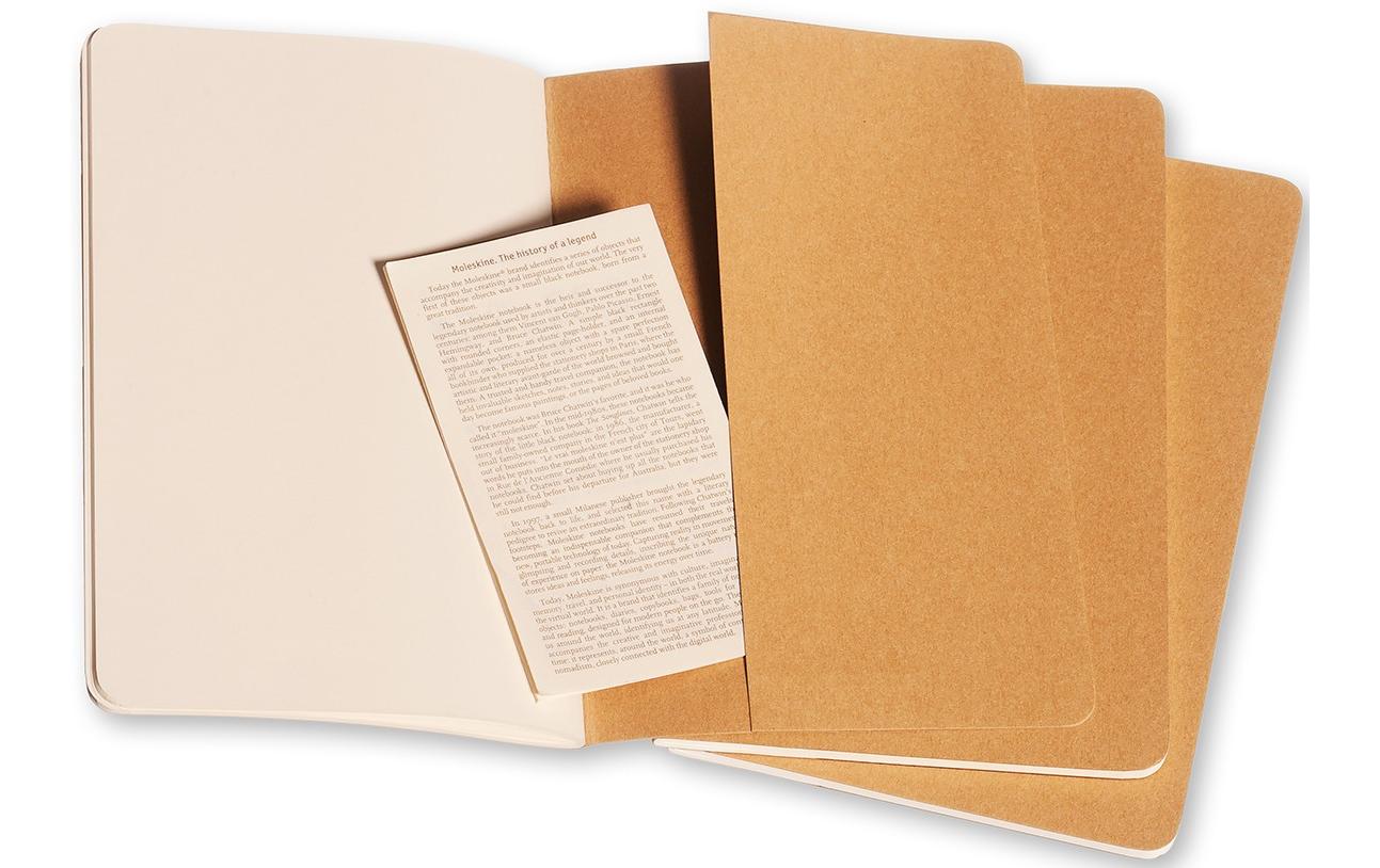 Moleskine Notizbuch, A5, blanko, Fadenheftung, Hardcover, 80 Seiten, 70 g/m² – braun
