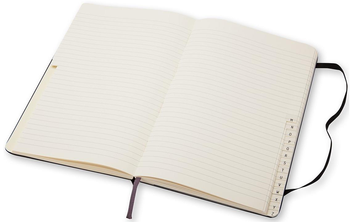 Moleskine Adressbuch, A6, liniert, Fadenheftung, Hardcover, 192 Seiten, 70 g/m² – schwarz