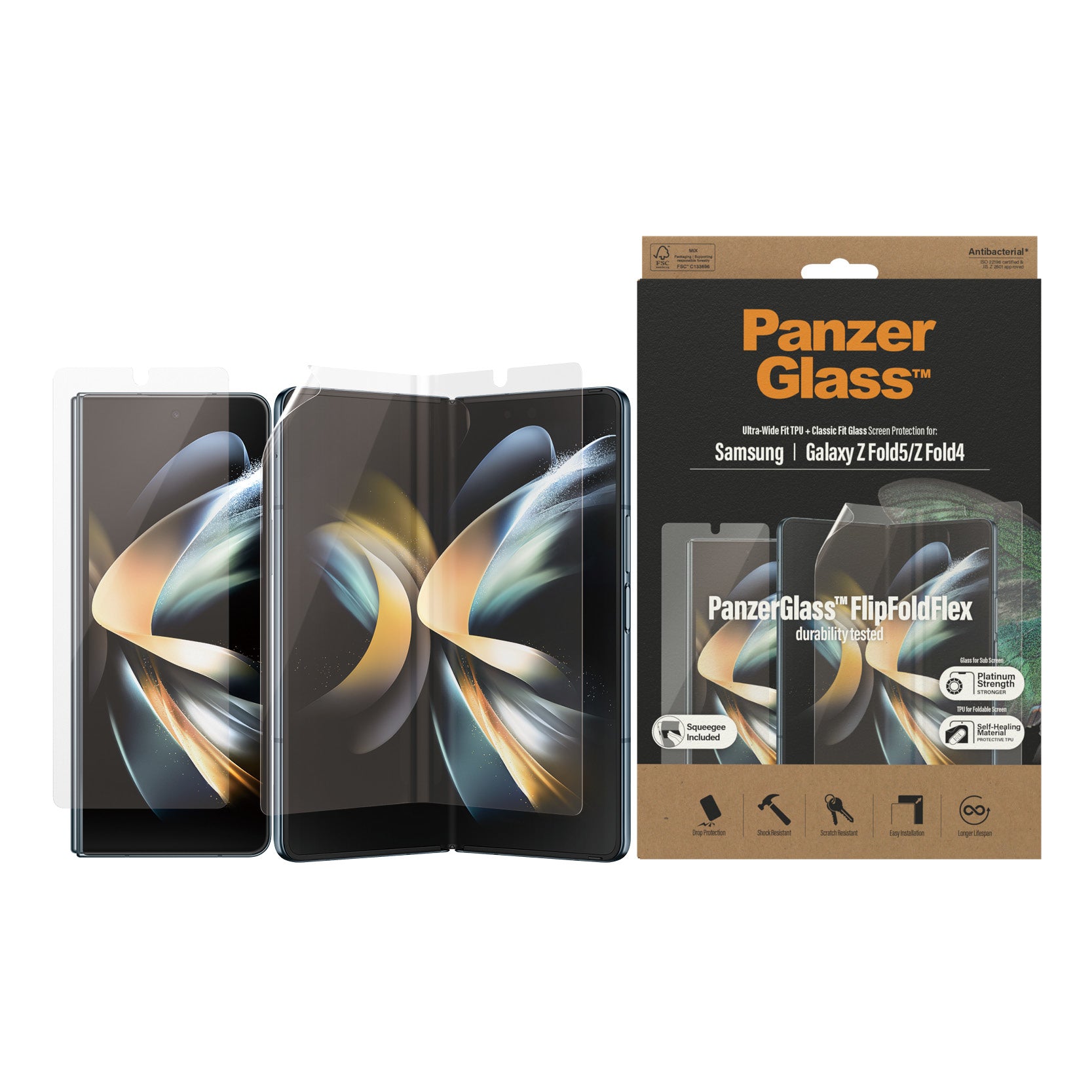 PanzerGlass Displayschutz, Folie, Transparent – für Samsung Galaxy Z Fold4/Fold5 – 1er-Pack