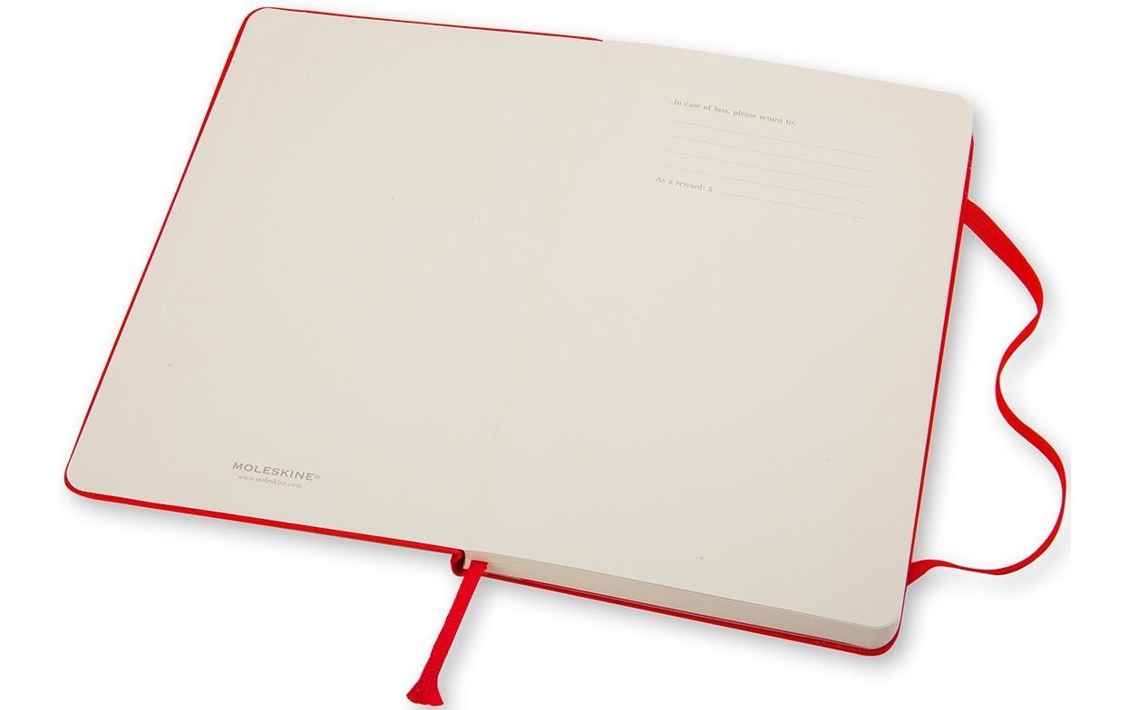 Moleskine Notizbuch A5, liniert, Fadenheftung, Hardcover, 240 Seiten, 70 g/m² – rot