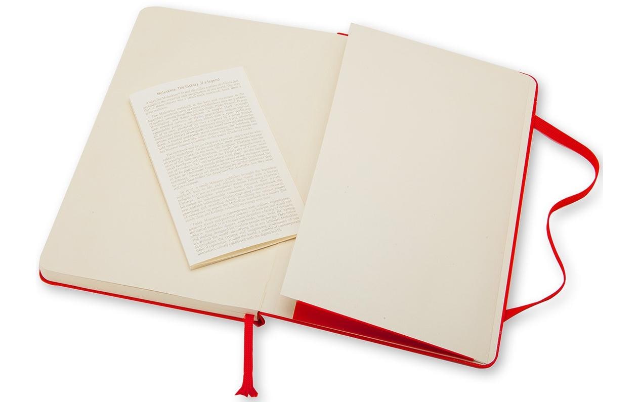 Moleskine Notizbuch A5, liniert, Fadenheftung, Hardcover, 240 Seiten, 70 g/m² – rot