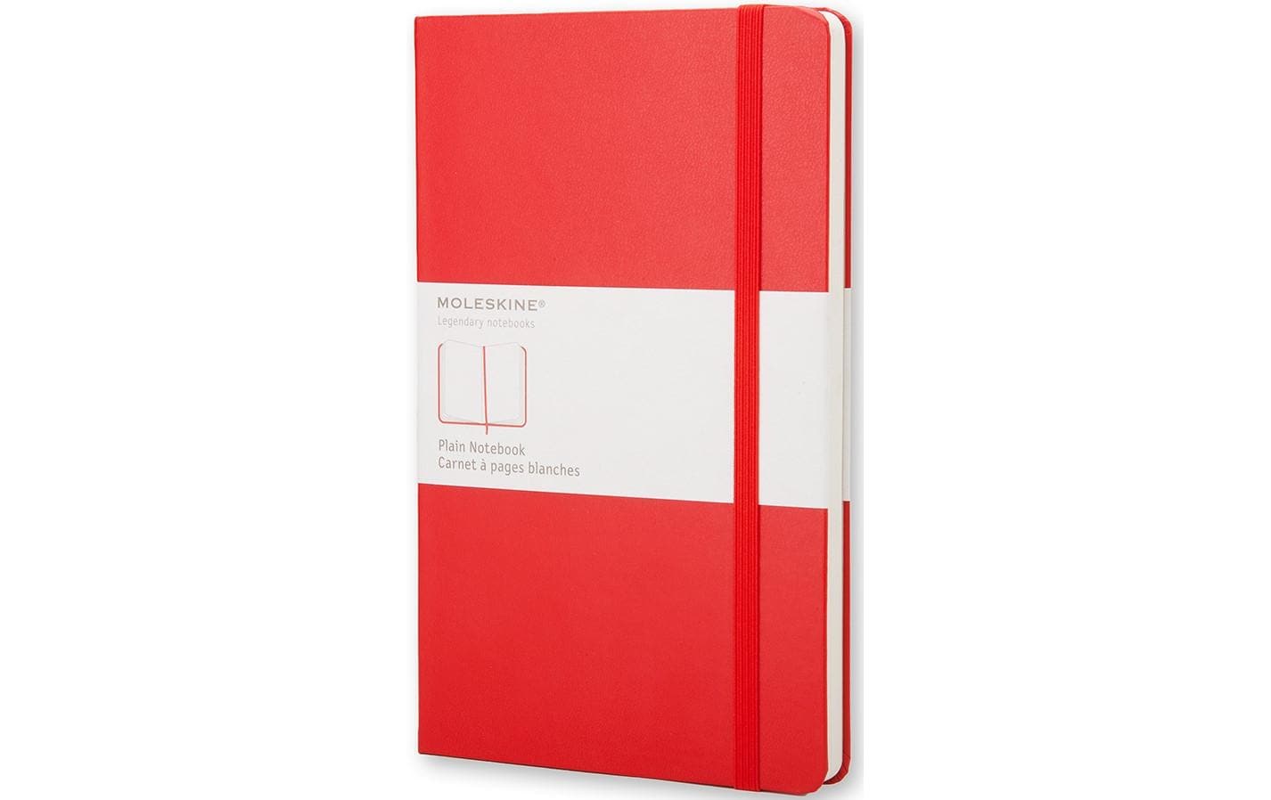 Moleskine Notizbuch – 130 × 210 mm – 240 Blatt – 70 g/m² – Hardcover, Gummiband, Einstecktasche, rot, FSC