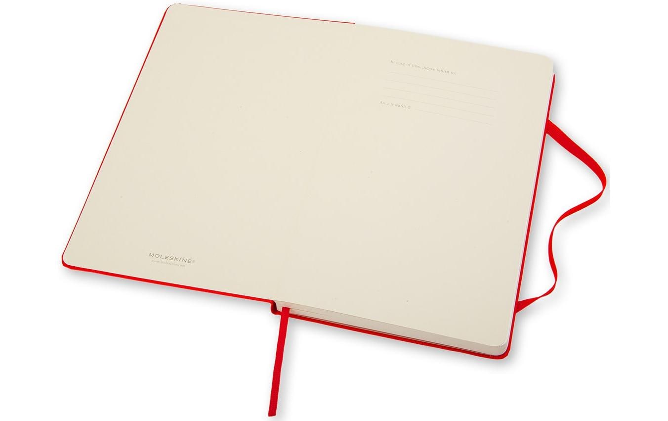 Moleskine Notizbuch – 130 × 210 mm – 240 Blatt – 70 g/m² – Hardcover, Gummiband, Einstecktasche, rot, FSC